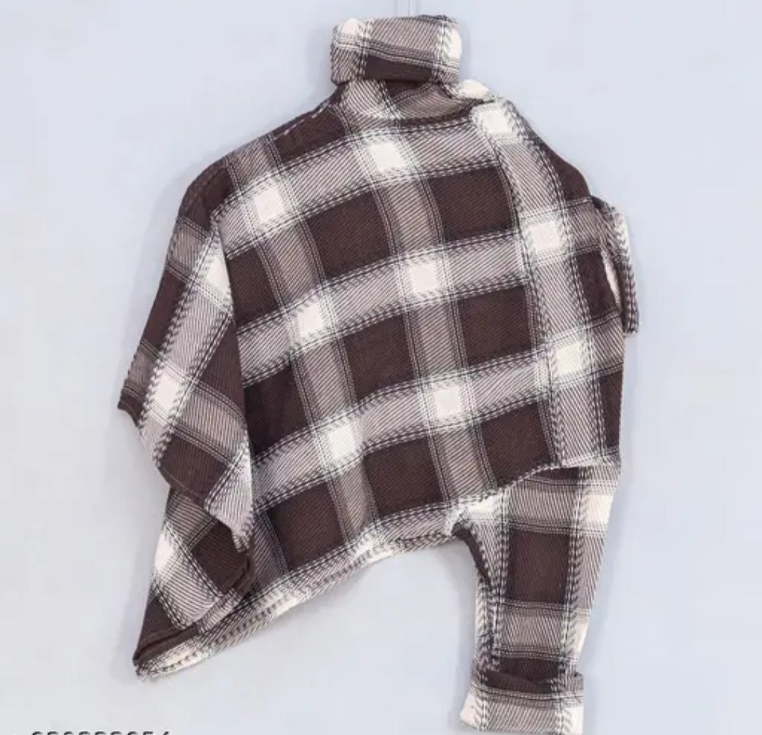 Brown chex causal double pocket shirt