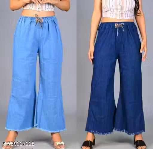 DENIM PLAZZO COMBO
